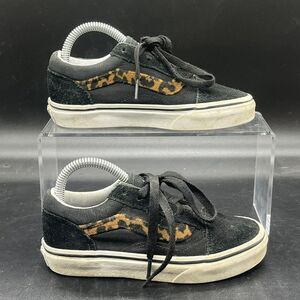 Vans off the wall classic shoe cheetah print kids 13 casual black school 500714